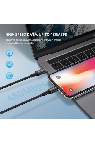 Ugreen iOS iPhone Uyumlu Type-c To Lightning Data Ve Şarj Kablo