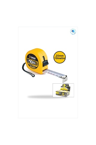 Şerit Metre 10 M X 25 Mm Stoplu Dayanıklı Çelik Plastik Gövdeli Ö