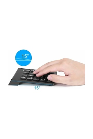 Thentech Kablosuz Bağlantılı Numaratik Klavye Ufak Kullanışlı Kablosuz Laptop Dizüstü Bilgisayar İçin Klavye Siyah