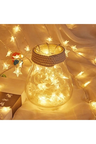 Dekoratif Yıldızlı İp Led Işık - Star Yıldız Led Işık Yılbaşı Süs