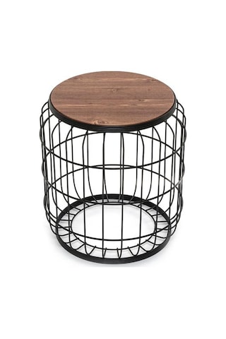 Begüsa Camellia Yan Sehpa - Siyah / Ceviz Siyah / Ceviz