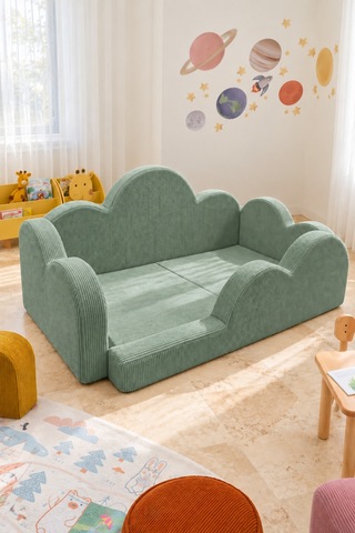 Funbed Junior Bulut Tasarımlı Çocuk Yatağı, Karyola Ve Oyun Matı Seti Yeşil - 938609351