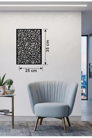 Soyut Mercan Ve Hücre Dokulu Ahşap Duvar Tablosu - 25x35 Cm Lazer Kesim Dekoratif Pano Çok Renkli