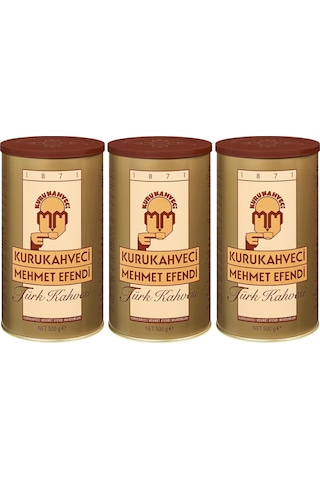 Mehmet Efendi Kurukahveci Türk Kahvesi 500GR Teneke Kutu (3 Lü Se