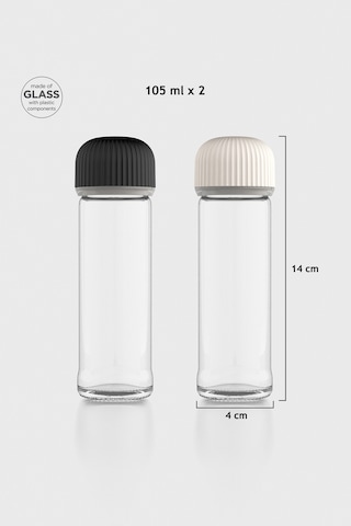Renga Line 105 Ml 2'li Cam Tuzluk Biberlik Seti 121014 Siyah-bej Çok Renkli