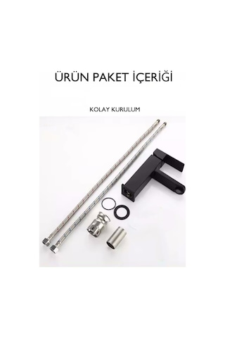 Rudi 602B Kare Lavabo Bataryası Siyah