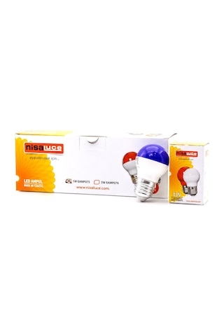 Nisaluce Eamp-075 1w E27 Mavi Yuvarlak Gece Lambası Led Ampul- 10'li Paket Diğer