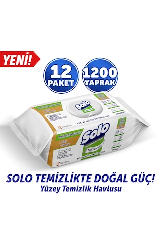 Solo Beyaz Sabun Ferahlığı Yüzey Temizlik Havlusu 12'li