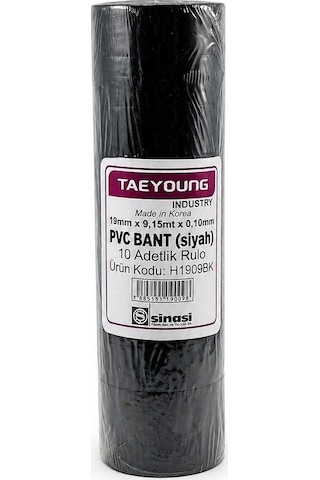 10 Adet Taeyoung İzolasyon Bant 19mm Geniş Elektrik İzole Bant Made İn Korea