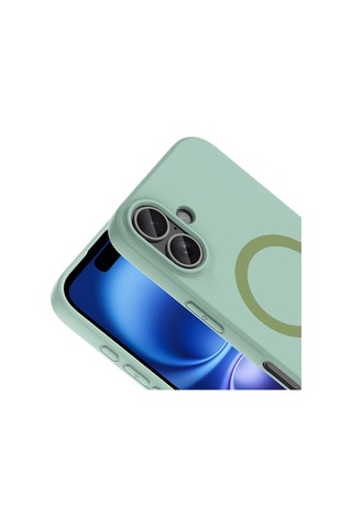 Apple iPhone Uyumlu 17 Kılıf M-safe Şarj Özellikli Zore Aris Silikon Kapak - Turkuaz