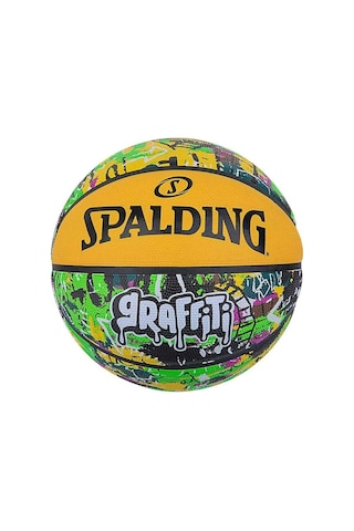 Premium Erkek Sokak Takım Spalding Basket Topu 2021 Green Yellow Graffıtı Sz7 84374z