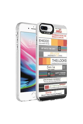 Goocamp Apple iPhone Uyumlu 7 Plus Kılıf Desenli Silver Sert Kapak - Mottolar Mottolar