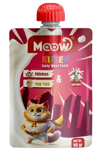 Moow Taze Tavuklu&yumurta Sarılı Keçi Sütlü Yavru Kedi Et Ezmesi 90gr X 3 Adet