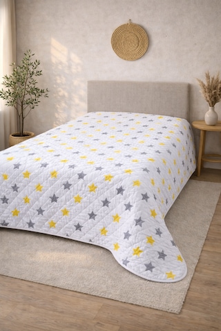 Laila Kapitone Pamuklu Tek Kişilik 160 X 230 Cm Pike Sarı