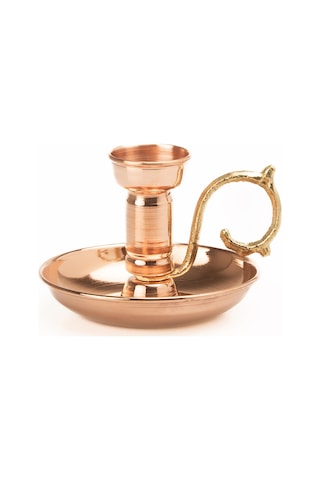 Dmt Gaziantep Bakır Şamdanlık-mumluk Yük:8,5 Cm Kalınlık:0,70mm Ağırlık:170gr Kına Mumluğu Bakır