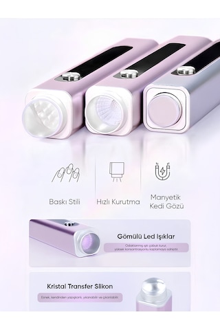 Yuvslkn - Uv Lamba İçin Slikon 2'li Tırnak Nail Stamper Kolay French Ve Baskı Süs Damgalama Aparatı, Temizlenebilir Yumuşak Ve Prüzsüz Yüzey