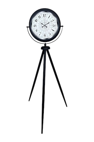 Siyah Desenli Şık Tripod Ayaklı Saat Çok Renkli