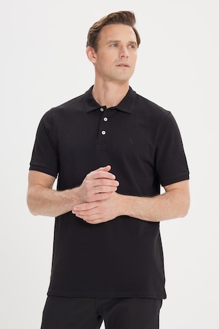AC&Co / Altınyıldız Classics Erkek Slim Fit Dar Kesim Polo Yaka %100 Pamuk Kısa Kollu Tişört Siyah