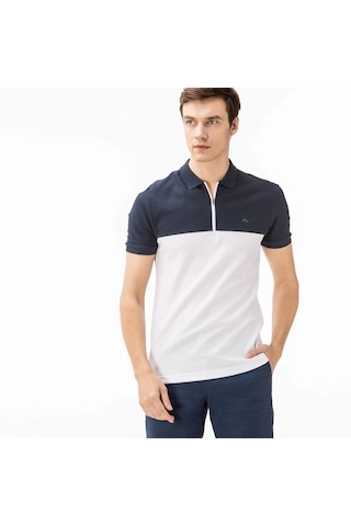 L.a.c.o.s.t.e. Yarım Fermuar Colorblack Polo T-shirt Lacivert Beyaz