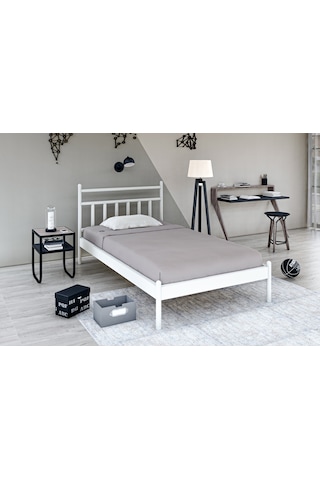 Metalia Gm 230 Lima Beyaz Tek Kişilik Karyola 90X190