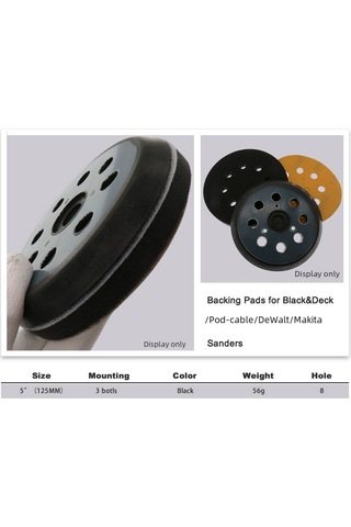 Dofolink 5 İnç Elektrikli Zımpara Diski, 8 Delikli Ve 3 Gözlü Tasarım, Otomatik Yapışkan Kadife Zımparası İle Dayanıklı Taç