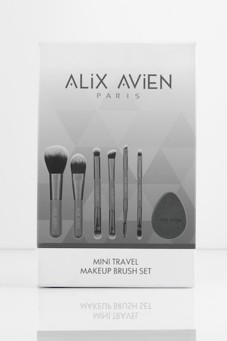 Alix Avien Küçük Boy Çantalı Seyahat Makyaj Fırça Seti 10 Çeşit Fırça Ucu, Aplikatör Ve Makyaj Süngeri