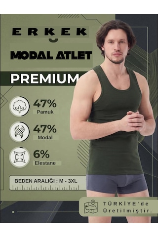 Mercan 6'lı Haki Modal Atlet - Yeşilin En İyi Tonu, Esneklik Ve Rahat Hareket