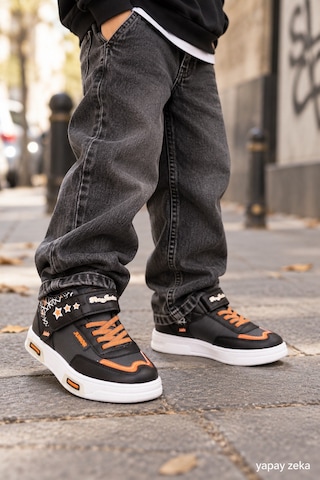 Mini Bonito Unisex Çocuk Sneaker Işıklı Tabanlı Günlük Spor Ayakkabı 26-30 Numara Arası Işıklı Füme