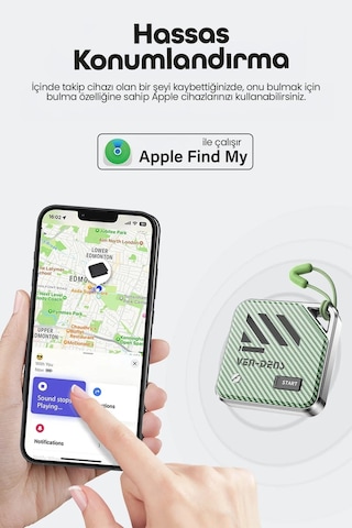 Ven-dens Vd-tag001 Find My Uyumlu Bluetooth Eşya Takip Cihazı, Sesli Anahtar Ve Çanta, Sarı