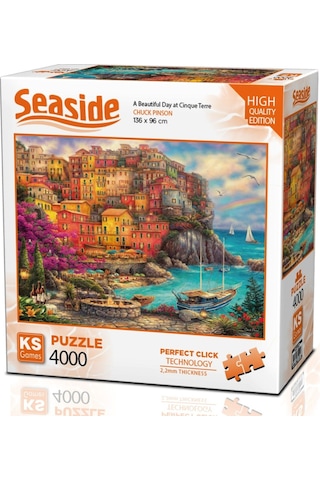 Ks Games 4000 Parça Cinque Terre'de Güzel Bir Gün Puzzle