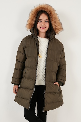 Lela Içi Peluş Astarlı Çıkarılabilir Kapüşonlu Suya Dayanıklı Kız Çocuk Mont 5761910 Haki