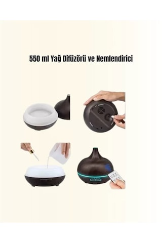 Hepsi 7 Renk Işıklı Ultrasonik Hava Difüzörü Sessiz Ve Güvenli Kullanım Yeni Nesil Najmaddin