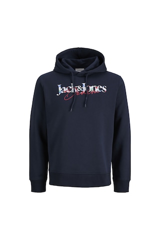 Jack & Jones Erkek Gögüs Baskili Kapüsonlu Sweatshirt - Tom - 12298419 Lacivert