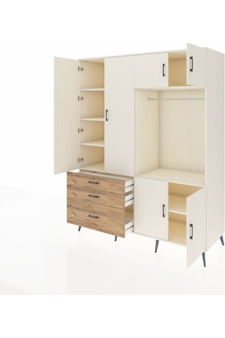 Kronos Gardrop 7 Raflı 3 Çekmeceli Tek Askılı 176x59x221 Aytaşı-aytaşı/çam Aytaşı/çam