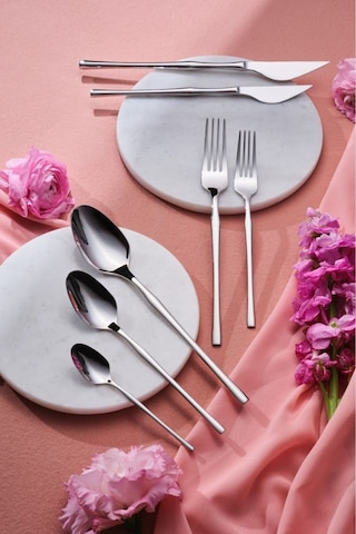 Karaca Elegance Cane Platin 12 Kişilik 84 Parça Çatal Kaşık Bıçak Takımı