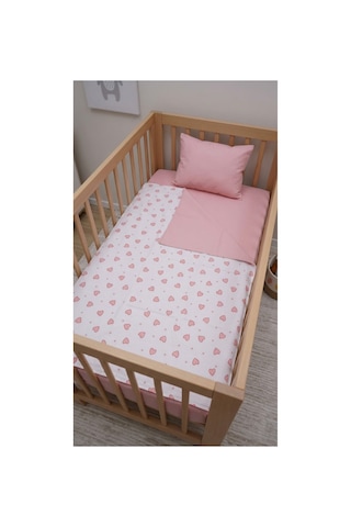 % 100 Pamuk Pembe Kalpli Bebek Nevresim Takımı - Bebek Uyku Seti