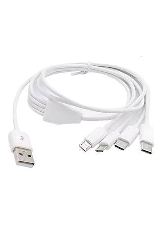 Alfais 4758 4 İn 1 Şarj Kablosu 2x Type-c 2x Micro Usb Çoklayıcı