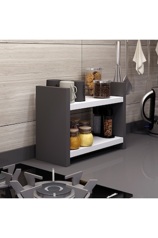 Bicabin Denis Pratik Tezgah Üstü Raf Duvar Kavanoz Bardak Rafı