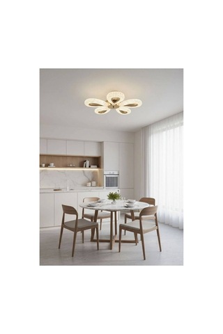 Lumia Lighting Eclipse Model 3"lü Gold Kumandalı 3 Renk Modu Yemek Masası Oturma Çocuk Yatak Odası Modern Ledli Avize Altın