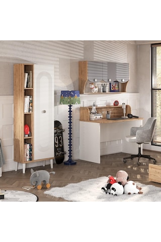 Meltem Kids Fiona Gri Genç Odası Kitaplık