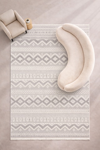 12. Kalite Yumuşak Tuşeli Sisal Modern Toz Tutmaz Halı Salon Mutfak Çocuk Odası Halısı Beyaz