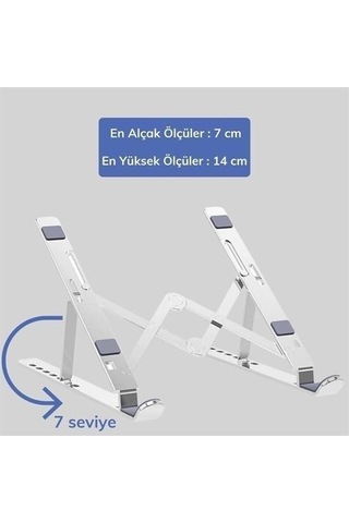 9068317361598 - Buffer Ayarlanabilir Dizüstü Destek Tabanı Tamamen Katlanabilir Taşınabilir Laptop Yükseltici