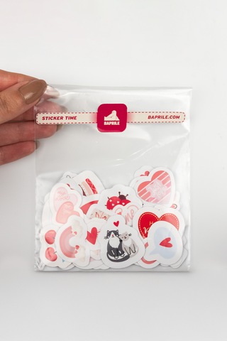Kalp Temalı Sevgililer Günü 35 Parça Sticker Paketi Yapışkanlı Kaliteli Su Geçirmez Etiket Seti Çok Renkli