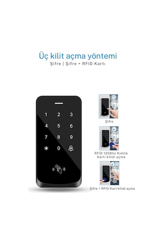Şifreli Kapı Kilidi - Dijital Tuş Takımlı Rfıd 125khz Erişim Kontrol Cihazı - 2000 Kullanıcı - Ip67