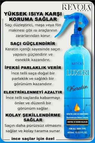 Revola Expert Luxeri Kontrol Ve Tarama Kolaylığı Fön Suyu 400 Ml Keratin