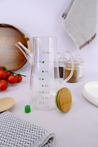 Digithome Borosilikat Cam Bambu Kapaklı Yağlık Ve Sirkelik Şişesi Yağdanlık 900 Ml Thn75985 C1-1-18