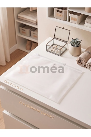 10 Lu Fermuarlı Organizer Çanta Seti 21.5x18 Cm Çok Amaçlı Makyaj, Seyahat Ve Düzenleme Çantası Şeffaf
