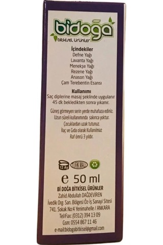 Bidoğa Bit Finish Doğal Bit Önleyici Ve Saç Bakım Yağı 50 ML