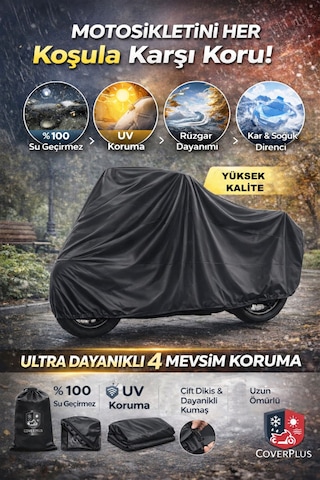Honda Sh 125 Motor Brandası, Motosiklet Branda Siyah Renk - Kar Su Yağmur Geçirmez