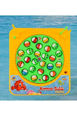 Pilli Balık Tutma Oyunu 24 Balık 4 Oltalı Müzikli Kırmızı Balık